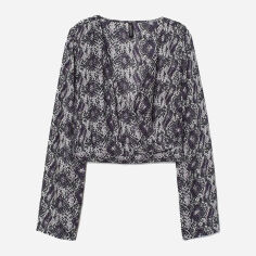 Акція на Блузка жіноча H&M 0731661 44 Сіра з синім від Rozetka