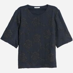 Акція на Блузка жіноча H&M XAZ127389OZJU S Темно-синя від Rozetka