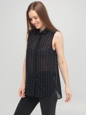 Акція на Блузка жіноча H&M 0751996_тем.синій.біл.візерунок 32 Темно-синя від Rozetka