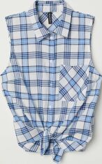 Акція на Блузка жіноча H&M Divided XAZ120877ODJF 34 Синьо-біла від Rozetka