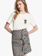 Акція на Спідниця міні літня жіноча H&M XAZ061913ZKGP 44 Молочна з чорним від Rozetka