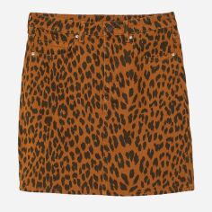 Акция на Спідниця джинсова міні літня жіноча H&M 0736319_леопард 36 Світло-коричнева от Rozetka