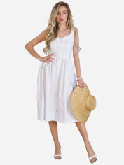 Акція на Плаття-сорочка міді літнє жіноче ISSA PLUS 11782 XL Біле від Rozetka