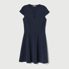 Акція на Сукня коротка осіння жіноча H&M 70636595 40 Темно-синя від Rozetka