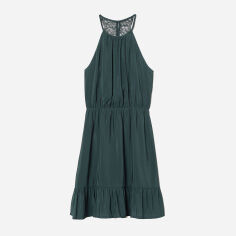 Акція на Плаття коротке осіннє жіноче H&M XAZ108831EHAU 48 Темно-зелене від Rozetka
