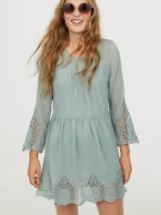 Акція на Сукня коротка осіння жіноча H&M 0688508-8 36 Світло-Зелена від Rozetka