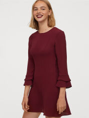 Акція на Сукня коротка жіноча H&M 0690193 42 Бордова від Rozetka