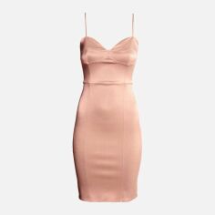 Акція на Сукня коротка осіння жіноча H&M 0446182-4 46 Пудра від Rozetka