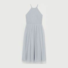 Акція на Сукня коротка осіння жіноча H&M 0720647-9 38 Світло-сіра від Rozetka