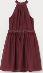 Акція на Сукня коротка осіння жіноча H&M 0822044-0 34 Бордова від Rozetka