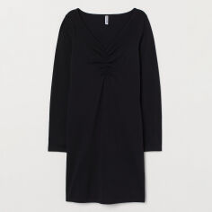Акція на Сукня-футболка коротка осіння жіноча H&M Divided 0786542-0 XS Чорна від Rozetka