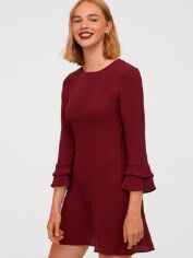 Акция на Сукня міні осіння жіноча H&M 0690193-8 40 Бордова от Rozetka