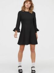 Акция на Сукня міні осіння жіноча H&M 0690193-9 36 Чорна от Rozetka