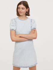 Акция на Сукня-футболка міні осіння жіноча H&M 0838806-1 42 Блакитна от Rozetka