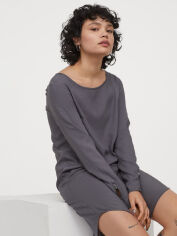 Акція на Сукня-футболка коротка осіння жіноча H&M 0845610-1 36 Сіра від Rozetka