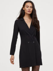 Акція на Сукня на запах коротка осіння жіноча H&M 0700115-0 38 Чорна від Rozetka