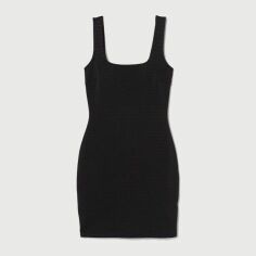 Акція на Сукня коротка осіння жіноча H&M 0735063-9 34 Чорна від Rozetka