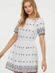 Акція на Сукня коротка осіння жіноча H&M 0781117-0 38 Біла від Rozetka