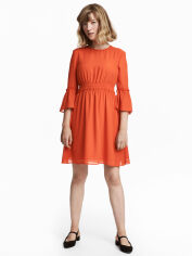 Акція на Сукня коротка осіння жіноча H&M 5459316RP21 34 Помаранчева від Rozetka