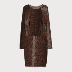 Акція на Сукня коротка осіння жіноча H&M 2303-7962400 XS Коричнева від Rozetka