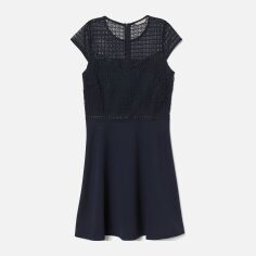 Акція на Сукня коротка осіння жіноча H&M 7194840sm M Темно-синя від Rozetka