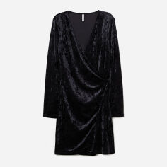 Акція на Сукня коротка жіноча H&M 0633977_оксамит. S Чорна (LD2000000771809_KAY2000000771809) від Rozetka
