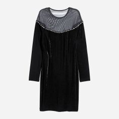 Акція на Сукня коротка осіння жіноча H&M 0580897_02 34 Чорна (LD2000000683027_KAY2000000683027) від Rozetka