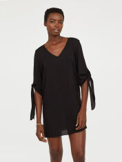 Акція на Сукня коротка літня жіноча H&M 0625480_01 34 Чорна від Rozetka