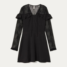 Акція на Сукня коротка осіння жіноча H&M 0669363-8 38 Чорна (СА2000001661338) від Rozetka
