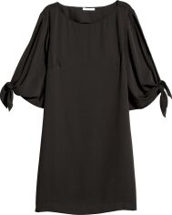 Акція на Сукня коротка літня жіноча H&M 0604523_01 38 Чорна від Rozetka