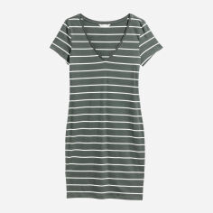 Акція на Сукня-футболка коротка жіноча H&M 0525352 XS Сіра з синім від Rozetka