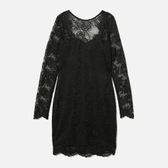Акція на Сукня коротка осіння жіноча H&M 0682953_02 34 Чорна (KZ2000000949956_KAY2000000949956) від Rozetka