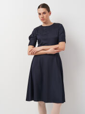 Акція на Сукня міді літня жіноча H&M 0859399_без.пояс 36 Темно-синя від Rozetka