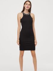 Акція на Сукня коротка осіння жіноча H&M 02-0810841-0 34 Чорна (СА2000001864241) від Rozetka