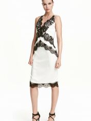 Акція на Плаття міді осіннє жіноче H&M XAZ073228JCGA 34 Молочне з чорним від Rozetka