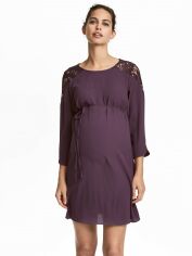 Акція на Сукня для вагітних міні осіння жіноча H&M XAZ076912AXGI L Фіолетова від Rozetka