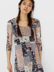 Акція на Сукня-футболка коротка осіння жіноча Stradivarius XAZ283596ERYW S Різнокольорова від Rozetka