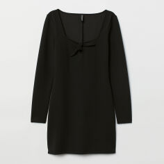 Акція на Сукня коротка жіноча H&M 0710676_04 38 Чорна від Rozetka