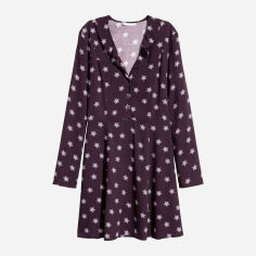 Акція на Сукня-сорочка коротка літня жіноча H&M 0594345 34 Бордова від Rozetka