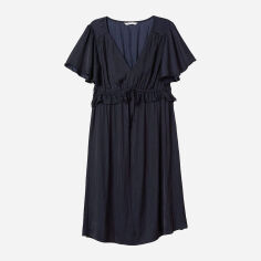 Акція на Сукня коротка літня жіноча H&M 6404188log XS Темно-синя від Rozetka
