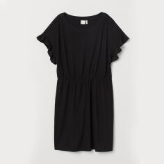 Акция на Сукня-футболка міні літня жіноча H&M 7768859sm M Чорна от Rozetka