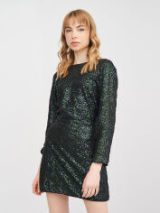 Акція на Плаття вечірнє коротке осіннє жіноче H&M 8273490sm 34 Чорне із зеленим від Rozetka
