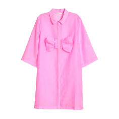 Акція на Сукня-сорочка міні осіння жіноча H&M 5904496bar 38 Яскраво-рожева від Rozetka