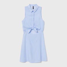 Акция на Сукня-сорочка міні літня жіноча H&M 7148279RP3 44 Блакитна от Rozetka