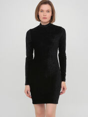 Акція на Сукня коротка осіння жіноча H&M 0920073_вельвеь.ч. M Чорна від Rozetka
