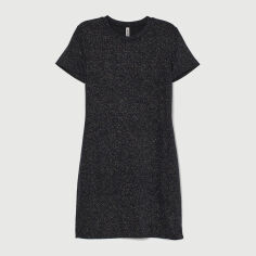 Акція на Сукня-футболка коротка осіння жіноча H&M 0853752-0 XS Чорна (СА2000001880593) від Rozetka