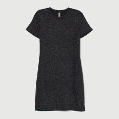 Акція на Сукня-футболка міні осіння жіноча H&M 0853752-0 XS Чорна (СА2000001880593) від Rozetka