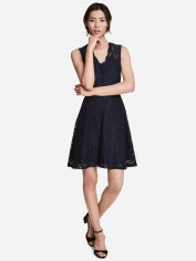 Акція на Плаття коротке осіннє жіноче H&M XAZ063281YIAH M Темно-синє від Rozetka