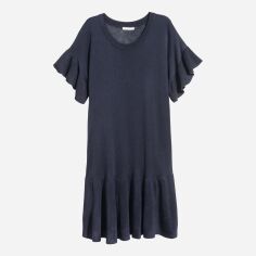 Акція на Сукня-футболка міні літня жіноча H&M 312-526836 XS Темно-синя від Rozetka