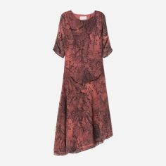 Акція на Плаття міді жіноче H&M XAZ167819NTVB 36 Темно-рожеве з чорним від Rozetka